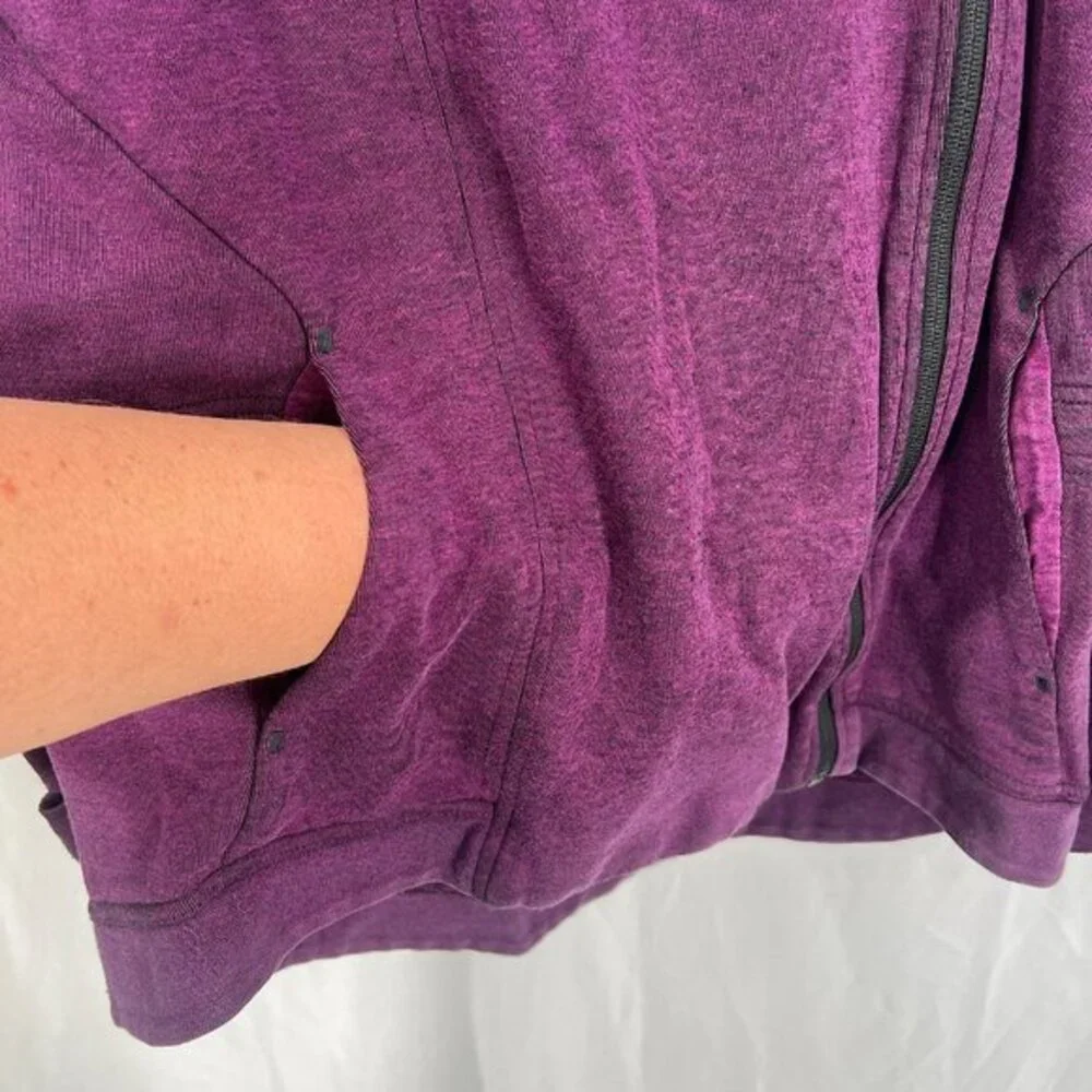 Nike tech purple asymmetrical full zip‎ up sweatshirt hoodie hooded athletic M